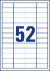Etiketter på A4-ark,52,5x21,2 mm, 56 etikett/ 100ark