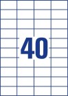 Etiketter på A4-ark, 52,5x29,7 mm, 40 etikett/ 100ark