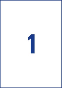 Etiketter på A4-ark, 210x297 mm, 1 etikett/ 100ark