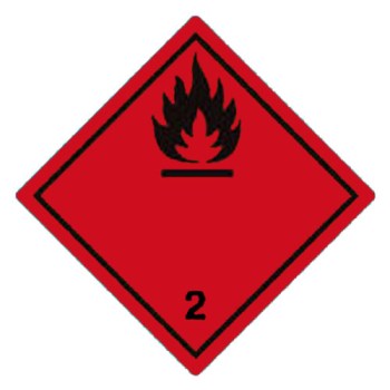 Farligt gods-etiketter Brandfarliga gaser 100x100mm