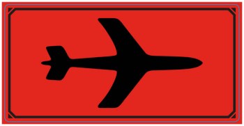 varningsetikett symbol flygplan