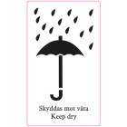 symboletikett skyddas mot väta