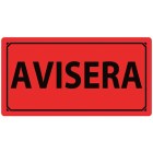 Varningsetikett Avisera 50x100mm