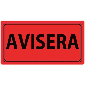 Varningsetikett Avisera 50x100mm