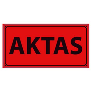 Varningsetikett Aktas 50x100mm
